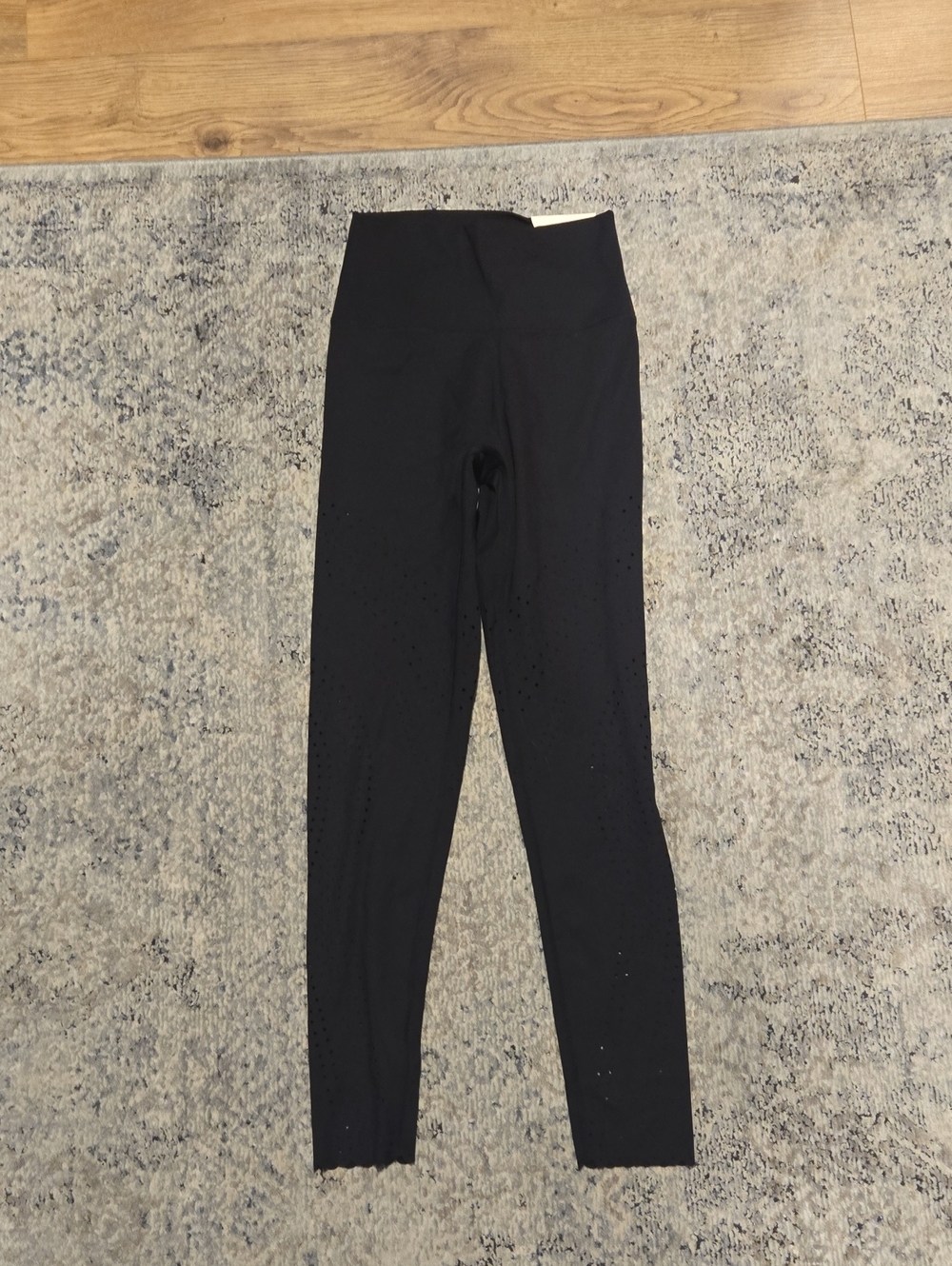 Black Laser-Cut High-Waist Leggings
